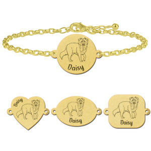 Gouden armband met naam van eigen hond Australische Herder - Names4ever
