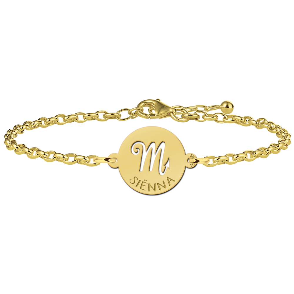 Gouden armband met sterrenbeeld rond Schorpioen - Names4ever