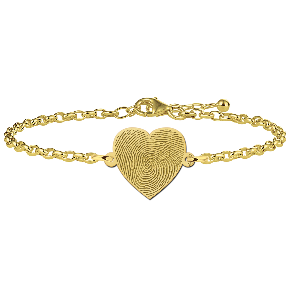 Gouden armband met vingerafdruk hart - Names4ever