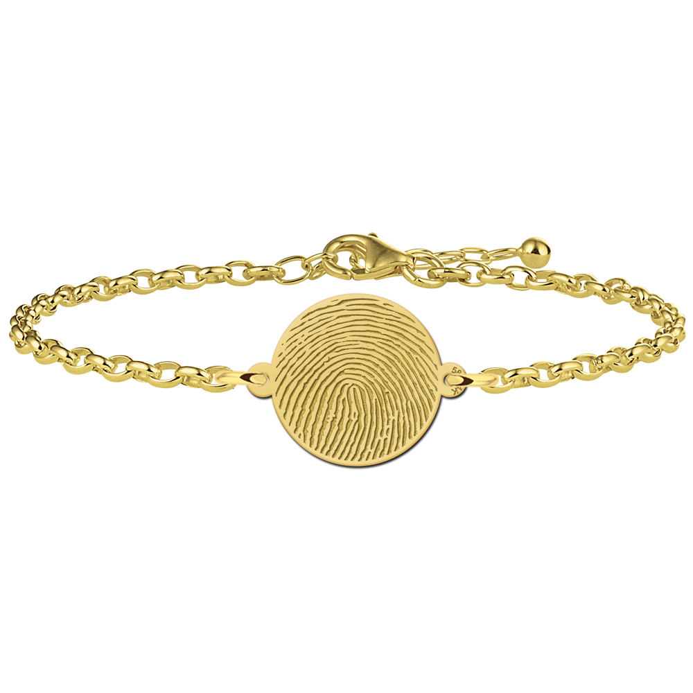 Gouden armband met vingerafdruk rondje - Names4ever