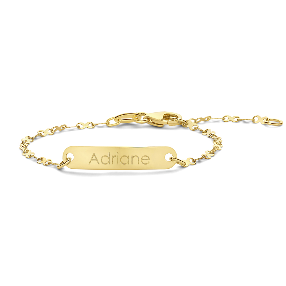 Gouden Baby armband met naamgravure Fantasie - Names4ever