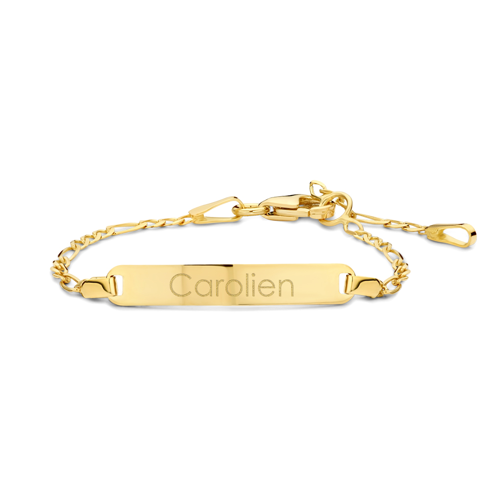 Gouden Baby armband met naamgravure Figaro - Names4ever