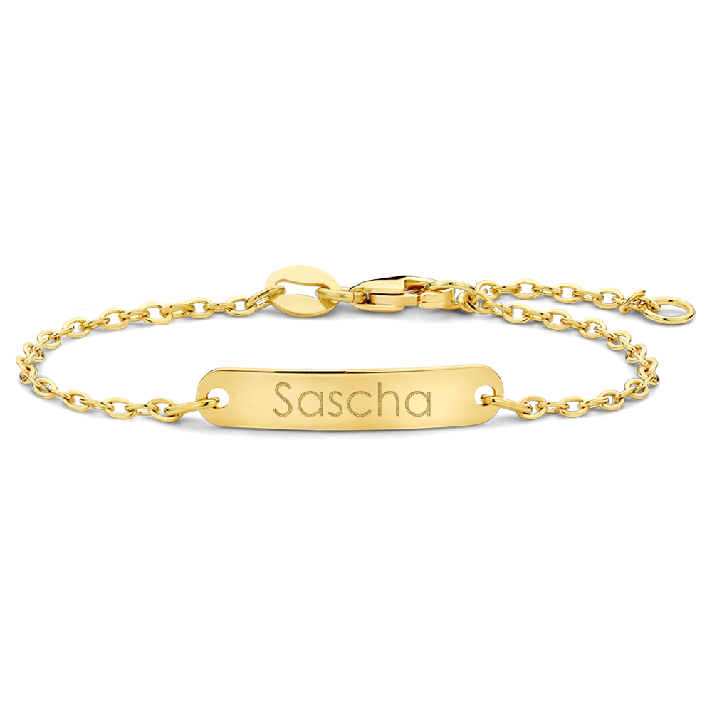 Gouden Baby armband met naamgravure Jasseron - Names4ever