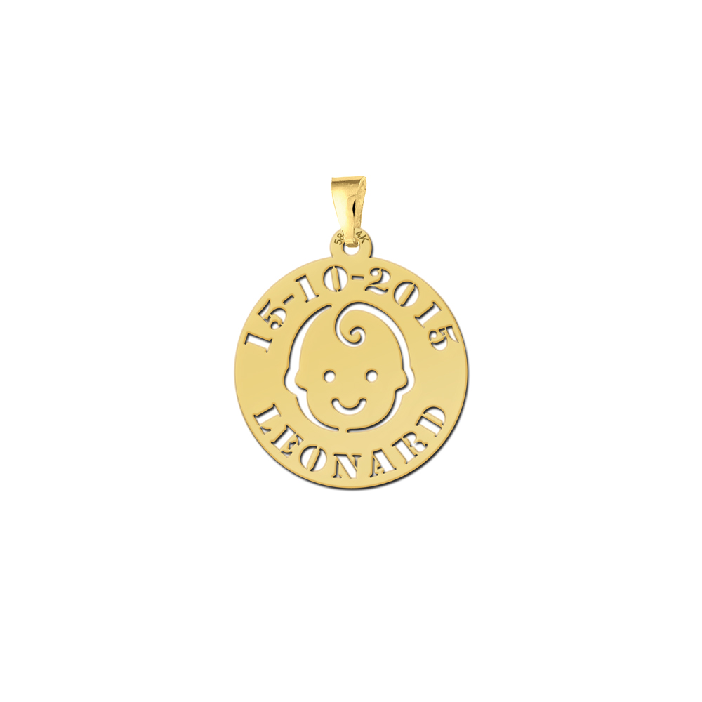 Ronde Naamhanger met Opengewerkt Babyhoofd van Names4ever GBH11