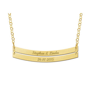 Dubbele Bar Naamketting van Goud Names4ever GNKB006