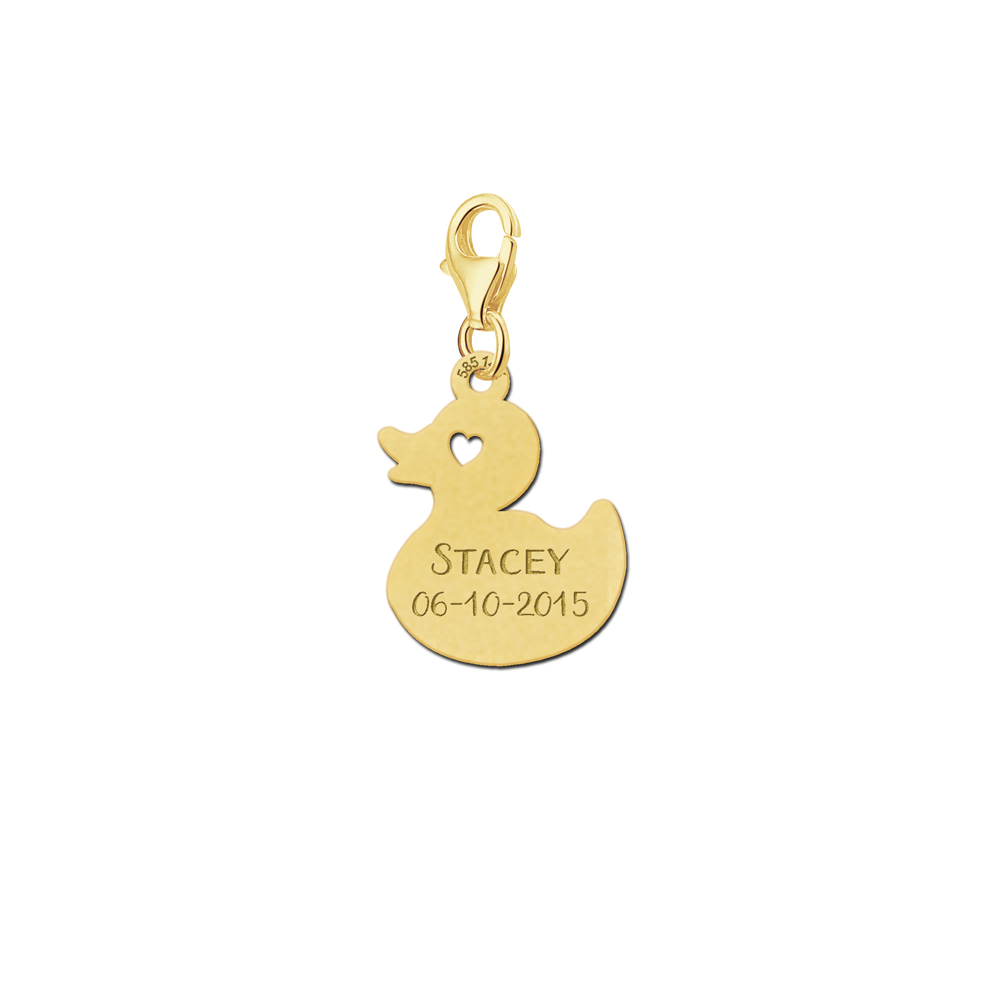 Names4ever Gouden Eend met Hartje Naambedel GNB31