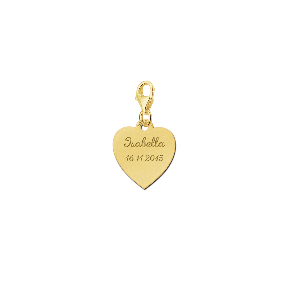 Gouden Naambedel met Hartvormig Plaatje GNB51 | Names4ever