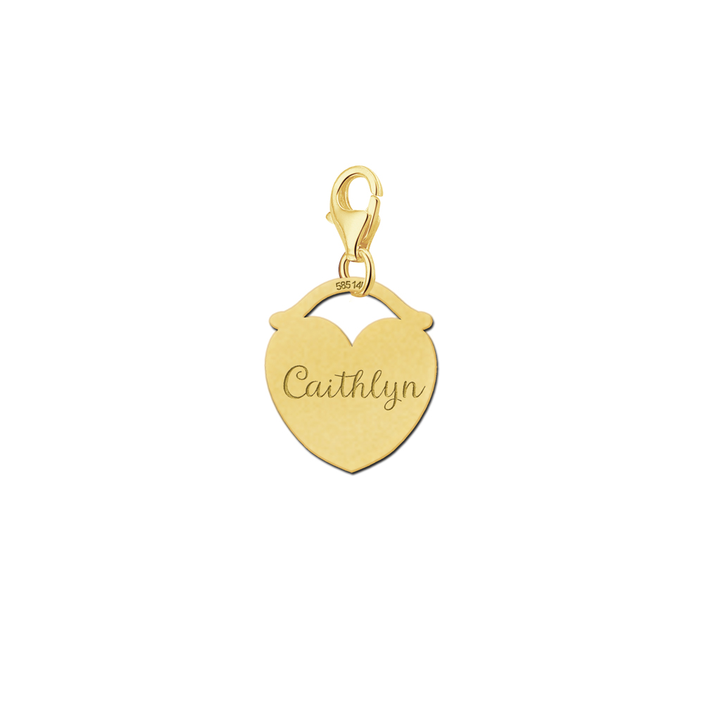 Names4ever Gouden Hart met Handvat Naambedel GNB38