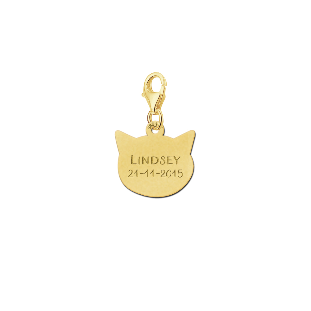 Names4ever Gouden Kattenhoofdje Naambedel GNB30