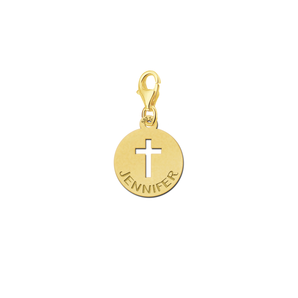 Names4ever Gouden Kruis Bedel met Naam