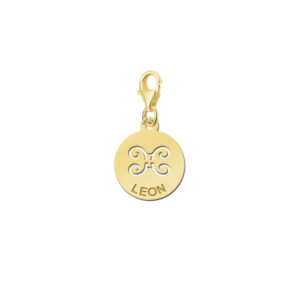Names4ever Zodiac-Bedel Tweelingen in massief goud GBS003