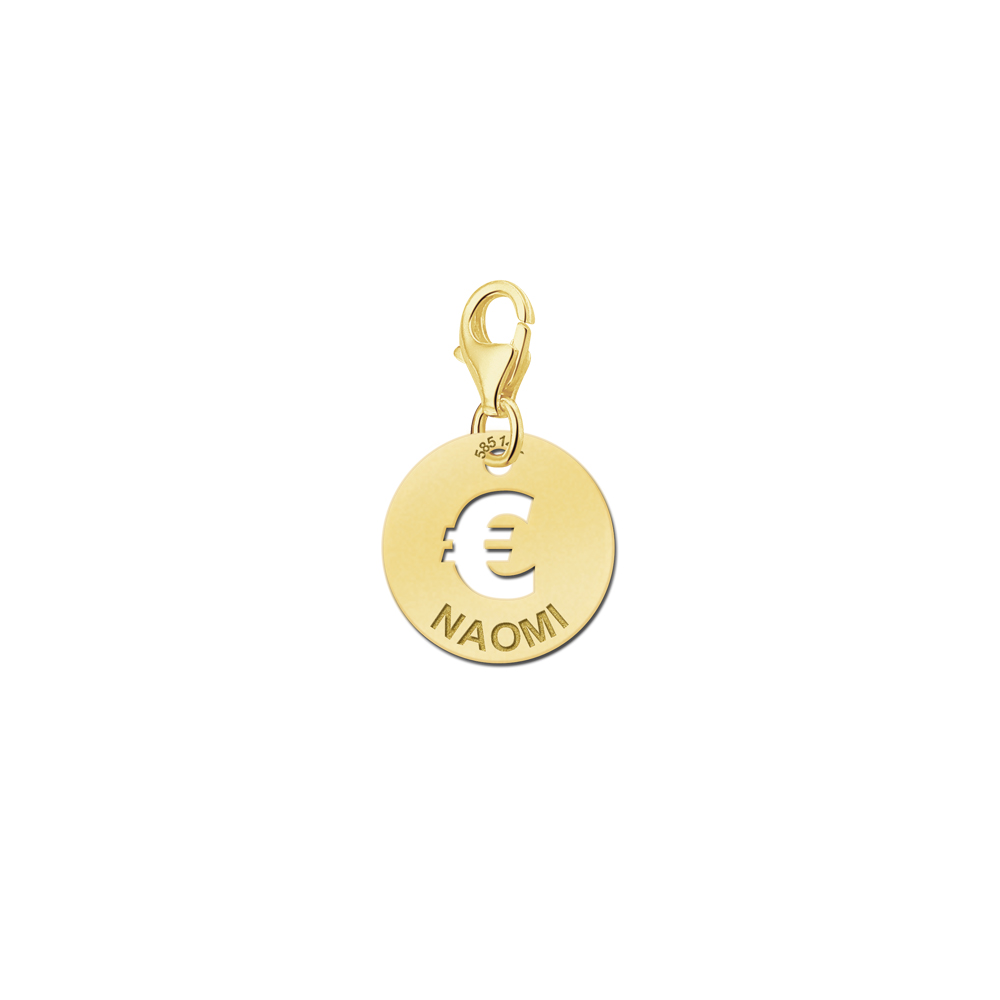 Names4ever Ronde Naambedel met Euroteken / Goud GNB06