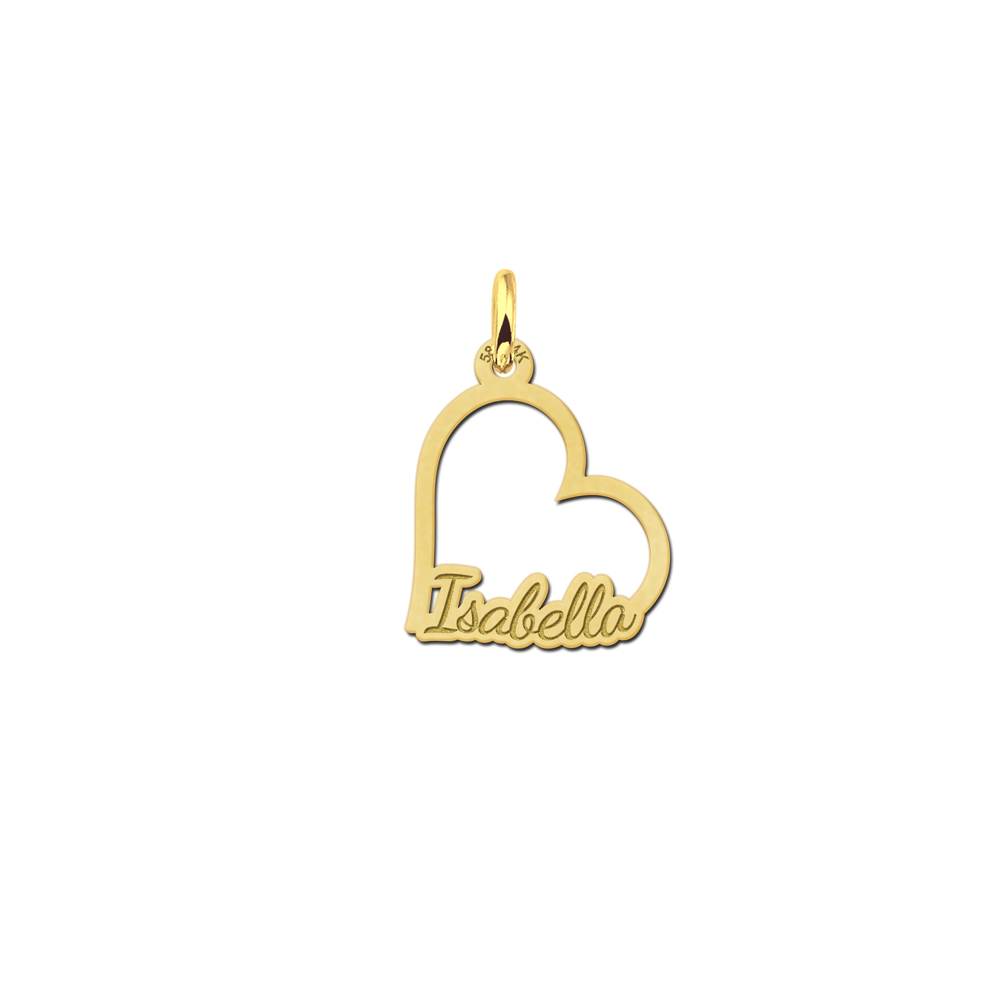 Names4ever Opengewerkt Hart Communie Gouden Hanger