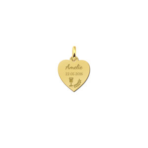 Names4ever Gouden Hart Hanger met Beker en Lauriertak
