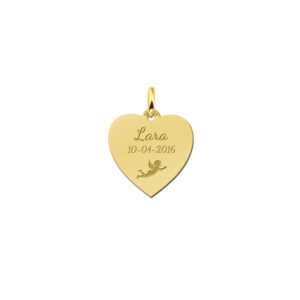 Names4ever Gouden Hart Hanger met Engeltje