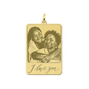 Foto Hanger met Handschrift Tekst en Afgeronde Hoeken van Goud | Names4ever