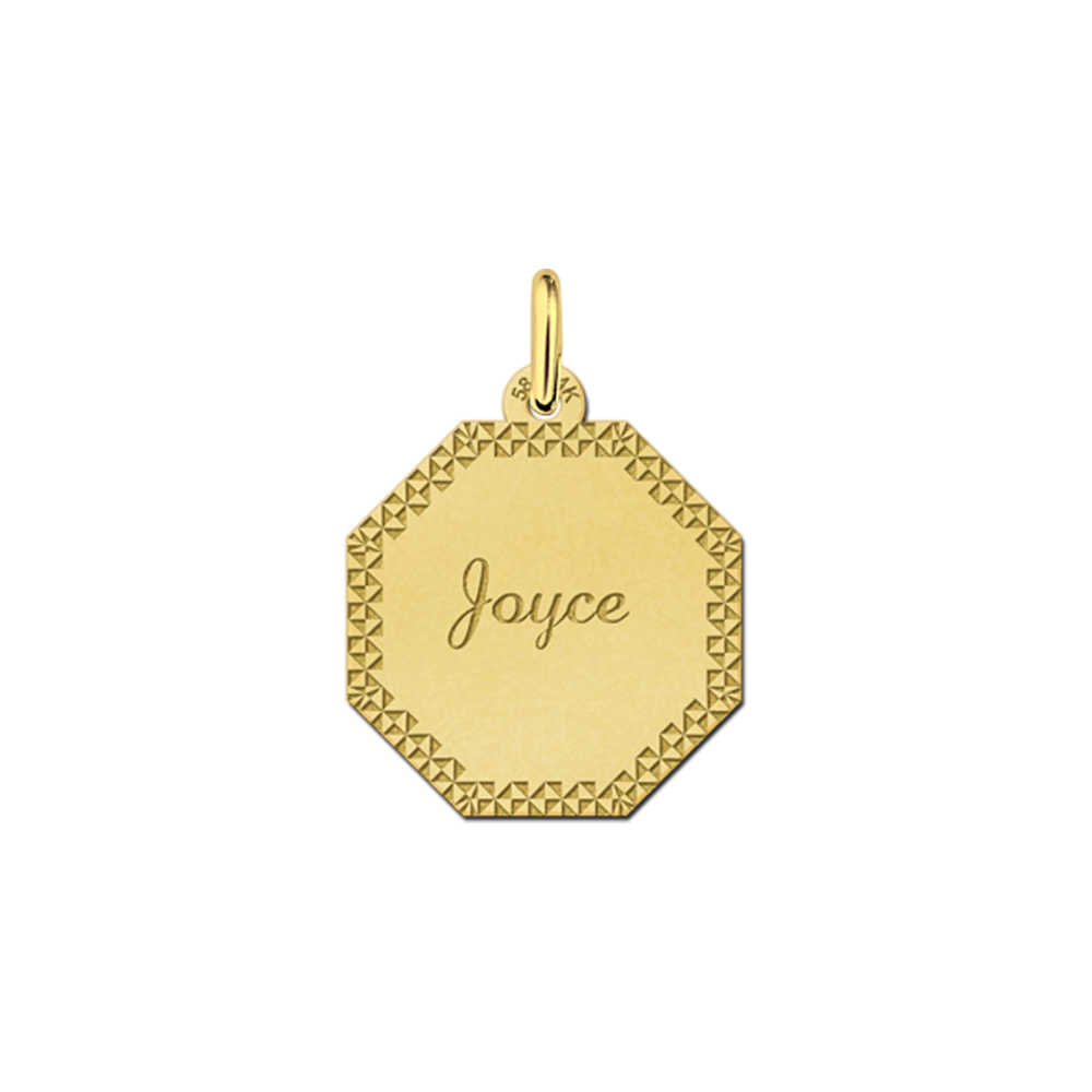 Gouden graveerplaat met gravure met sierrand - Names4ever