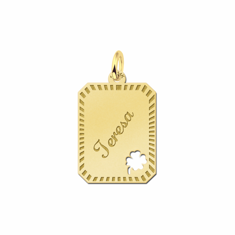 Gouden graveerplaat voor aan een ketting - Names4ever