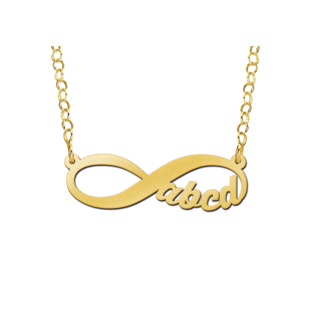 Names4ever Infinity Gouden Hanger Vier Letters