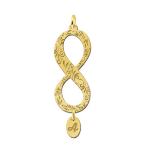 Names4ever Gouden Infinity Hanger met Letterhanger Verticaal GNHI10