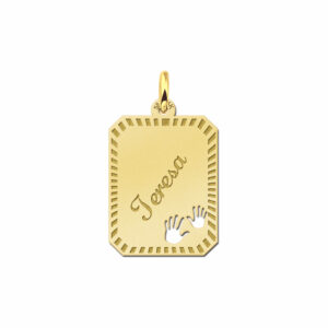 Gouden hangertje gravure met handjes - Names4ever