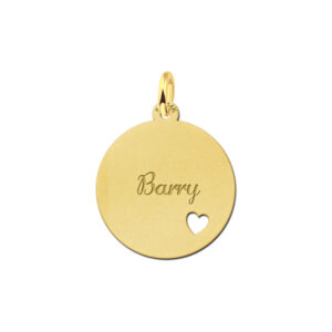 Gouden hangertje met je naam en een hart. - Names4ever