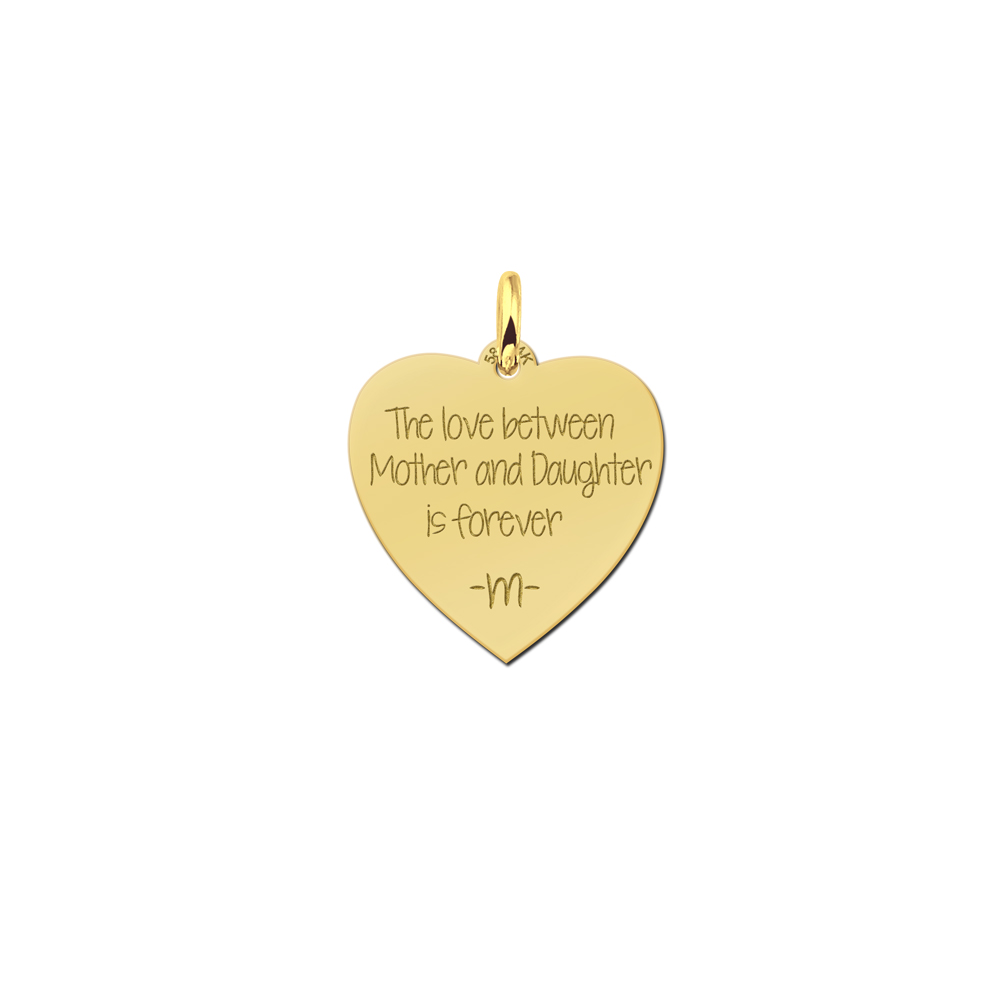 Names4ever Gouden Hart Graveer Hanger met eigen tekst
