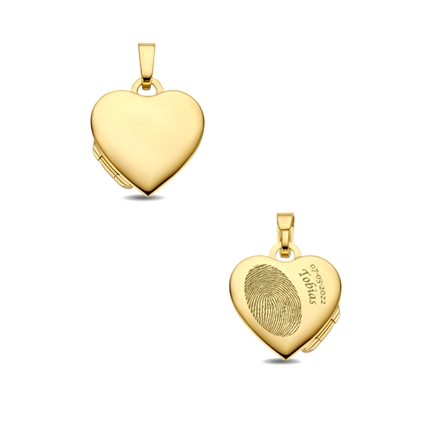 Names4ever Klein Gouden Hart Foto Medaillon met Naam