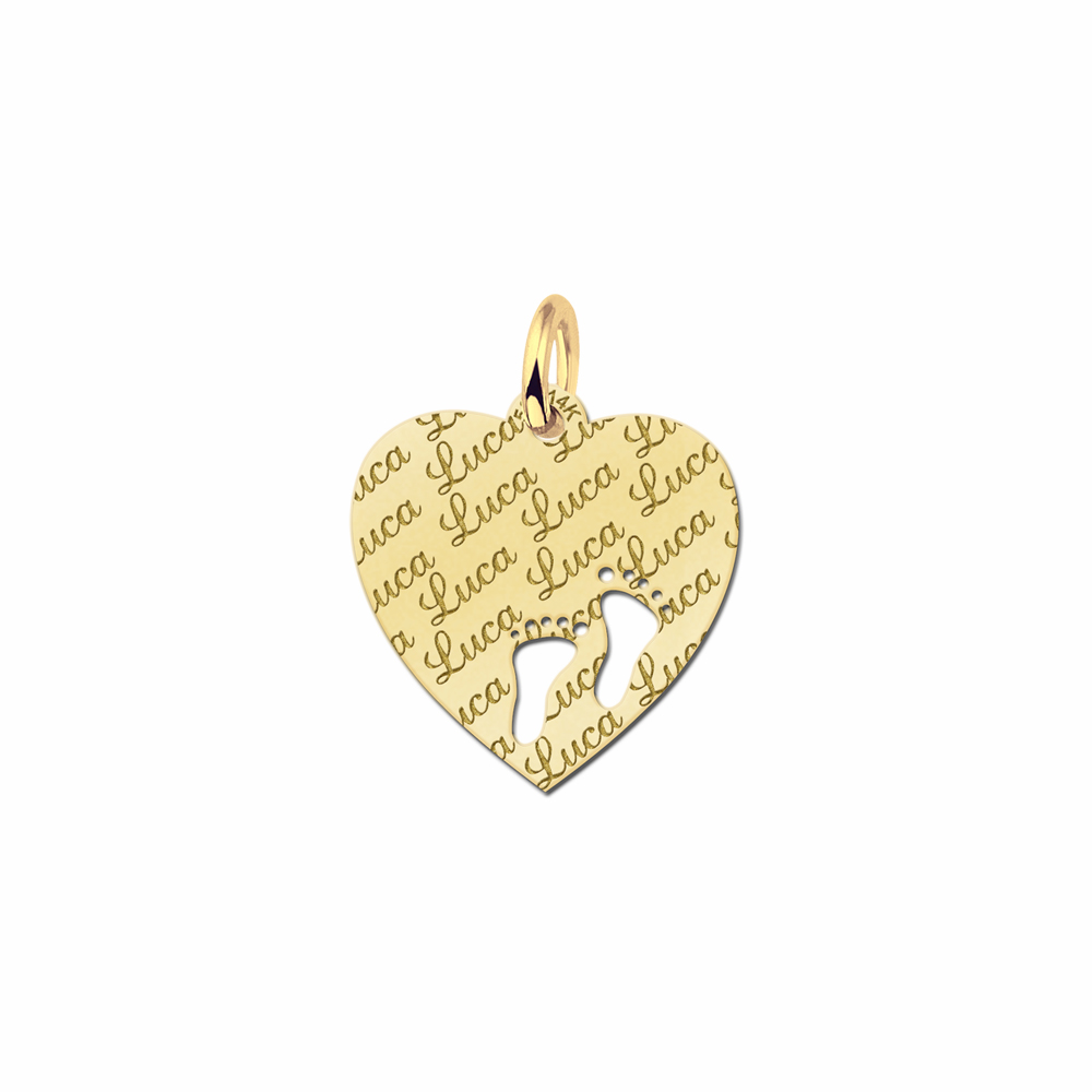 Gouden hart met naamgravure - Names4ever