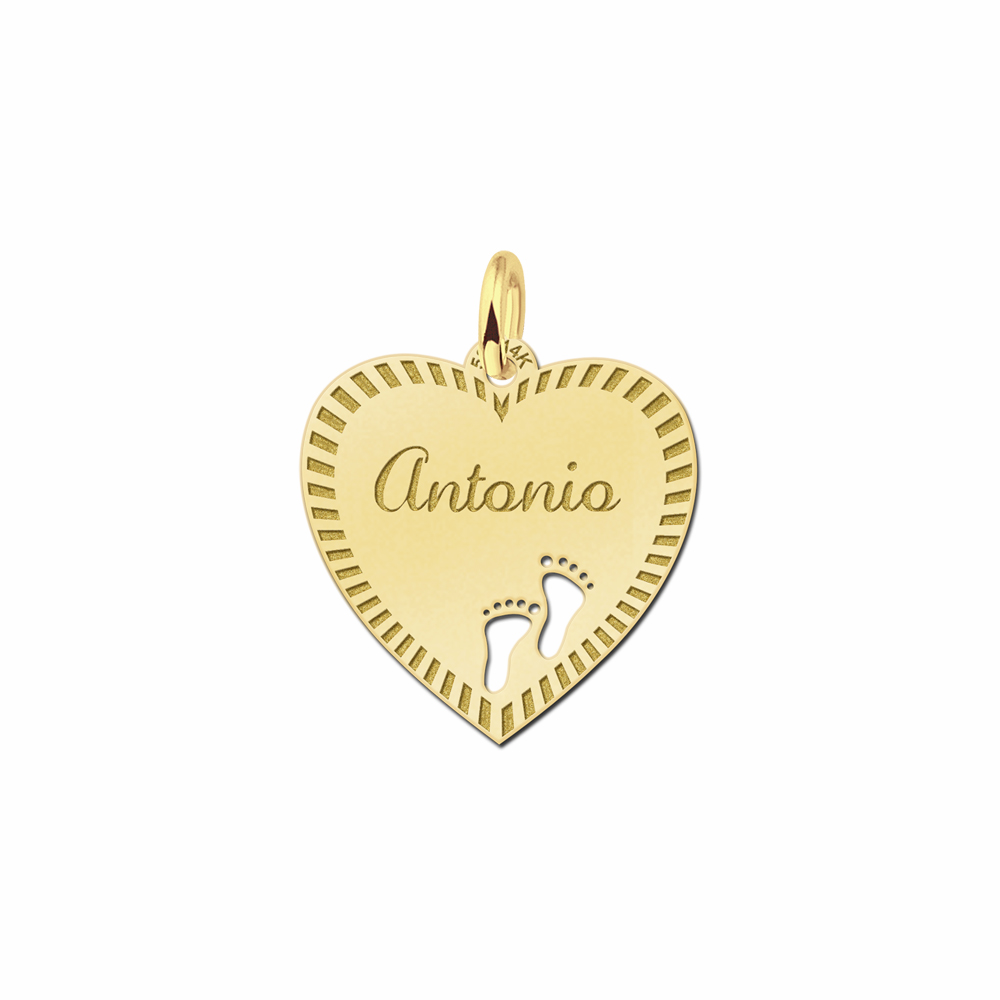 Gouden hart met rand - Names4ever