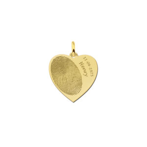 Names4ever Gouden Hart Hanger met Vingerafdruk