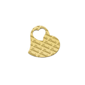 Gouden identiteitsplaatje hart - Names4ever