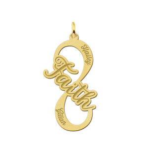 Names4ever Faith Infinity Hanger van Goud - Graveer Sieraad