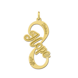 Names4ever Hope Infinity Hanger van Goud - Graveer Sieraad