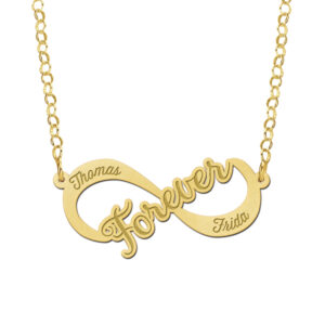 Names4ever Forever Infinity Ketting van Goud - Graveer Sieraad
