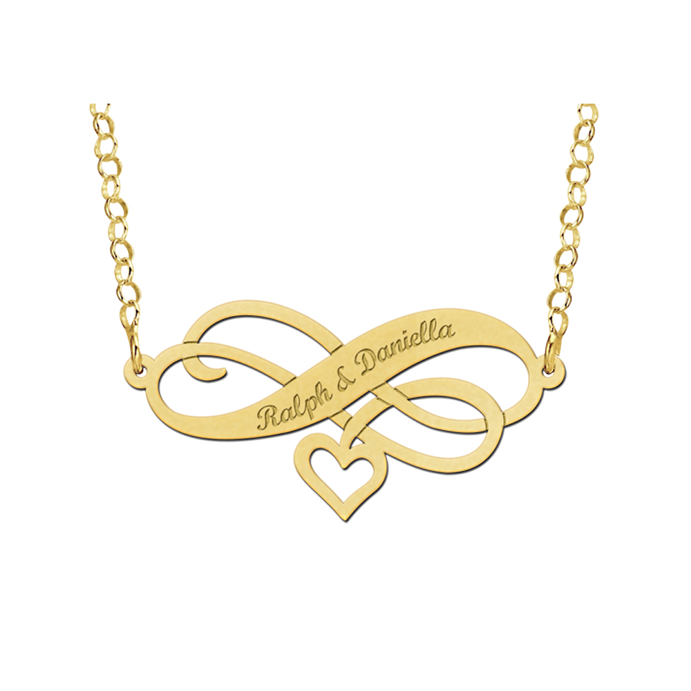 Gouden Infinity Naamketting met Hartje | Names4ever