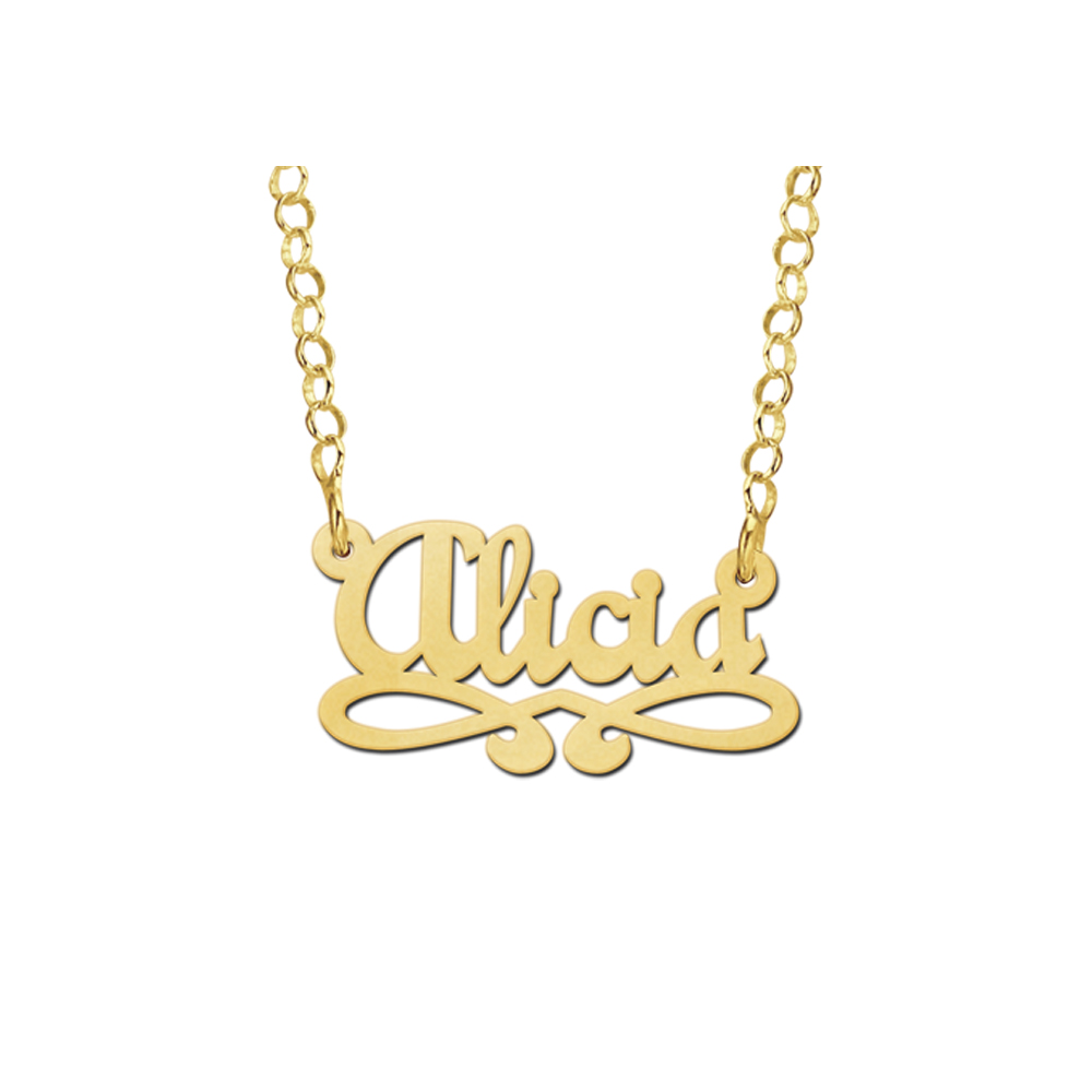 Names4ever Alicia Stijl Gouden Naamketting voor Kids