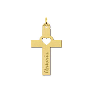 Names4ever Gouden Hart Kruishanger met Naam