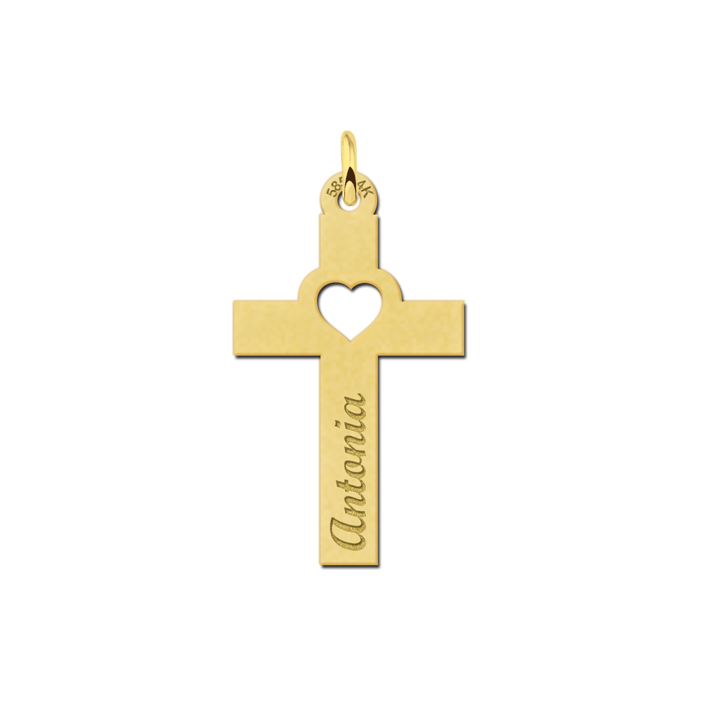 Names4ever Gouden Hart Kruishanger met Naam