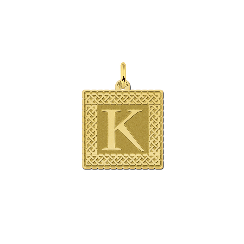 Gouden letter ketting vierkant - Names4ever