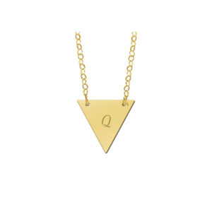 Names4ever Gouden Driehoekige Naamhanger met Ketting GMNH008