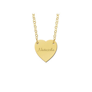 Names4ever Gouden Hartvormige Naamhanger met Ketting GMNH003