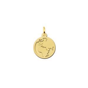 Graveerhanger wereldbol gepersonaliseerd | 14 karaat | Geelgoud | Names4ever