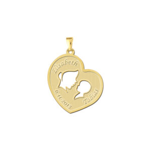Hartvormige Moeder en Kind Hanger van Goud | Names4ever
