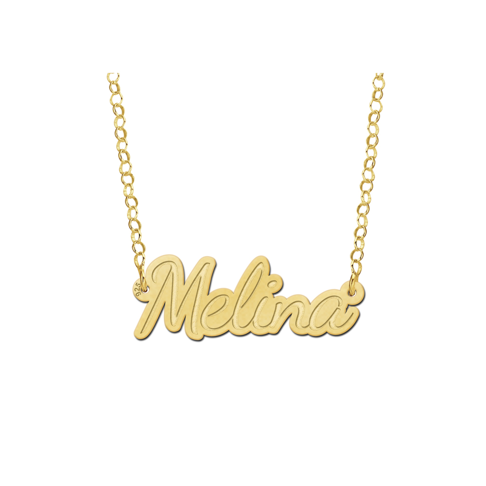 Gouden Melina Naamketting | Names4ever