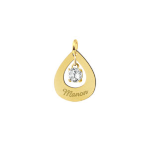 Names4ever Druppel Hanger in goud + Zirkonia GNH10-Z