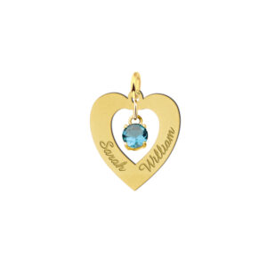 Gouden naamhanger hart 2 namen zirkonia - Names4ever