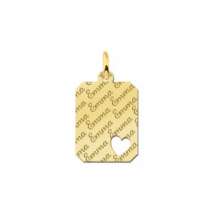 Gouden naamhanger met hartje - Names4ever