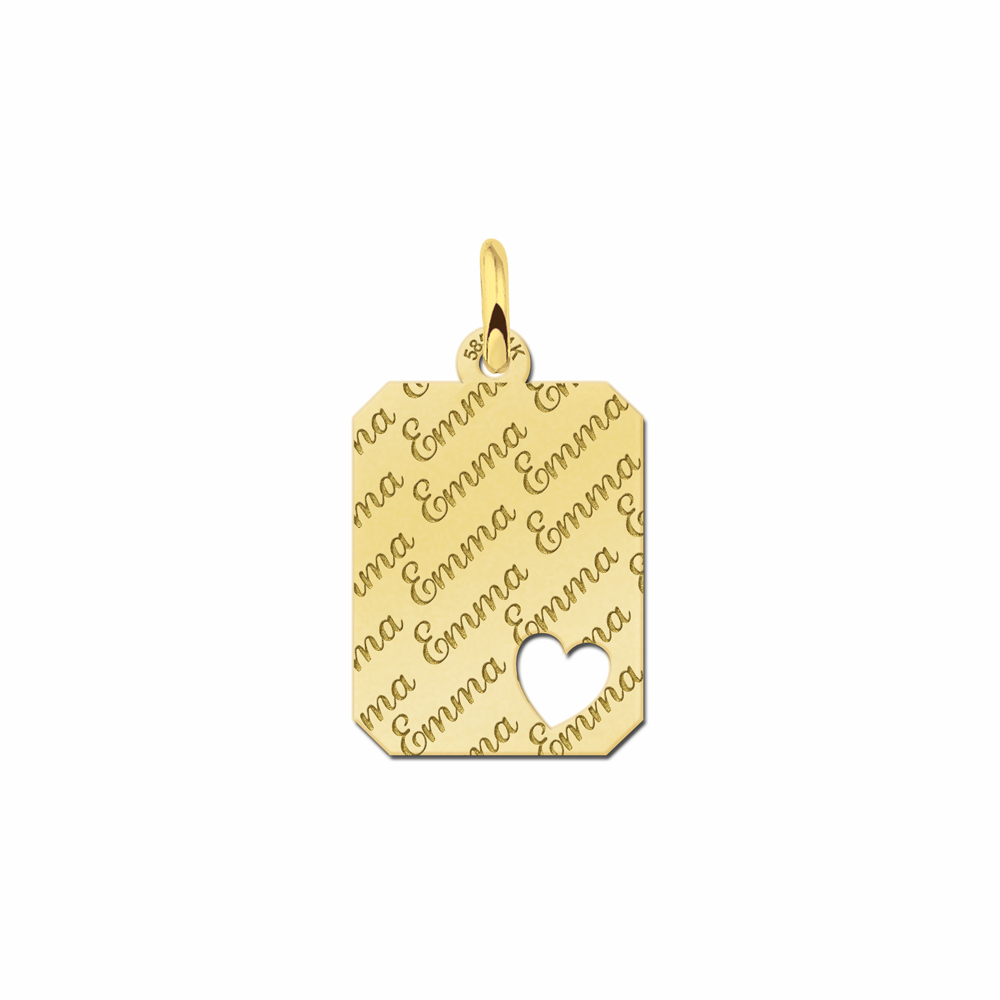 Gouden naamhanger met hartje - Names4ever