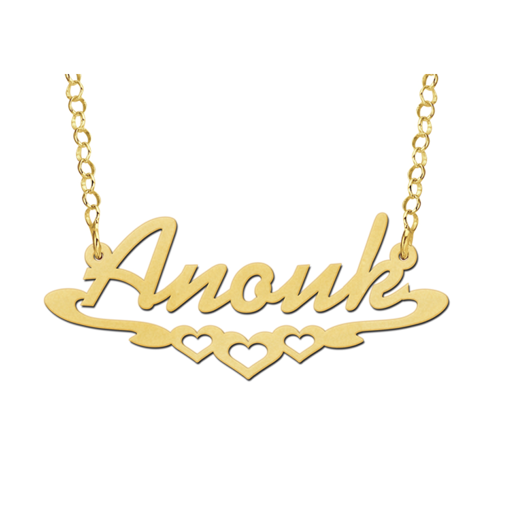 Names4ever Anouk Stijl Gouden Naamketting